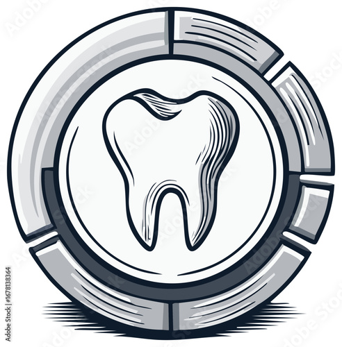 Tooth Illustration in Graphic Emblem Health Wellness Concept Dental Hygiene
