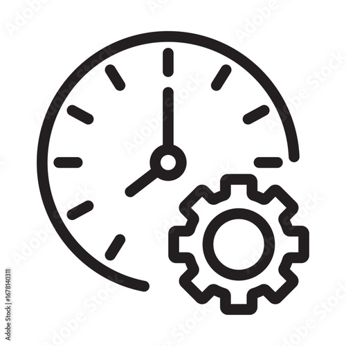 Time Management and Productivity Line Icon