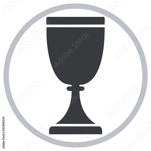 Silhouette of a chalice in a circle emblem