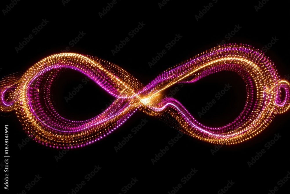 Fototapeta premium Vibrant Infinite Loop of Light in Colorful Waves Providing Abstract Background for Creative Projects
