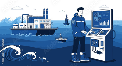 Offshore operations monitoring via technological innovation in maritime control center