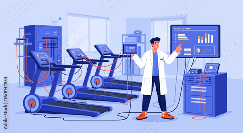 Experimental setup for energy conversion from physical activity in a lab environment