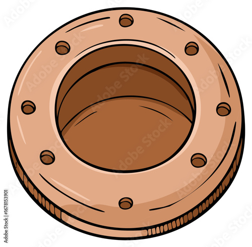Round Flange with Bolt Holes Mechanical Component Illustration