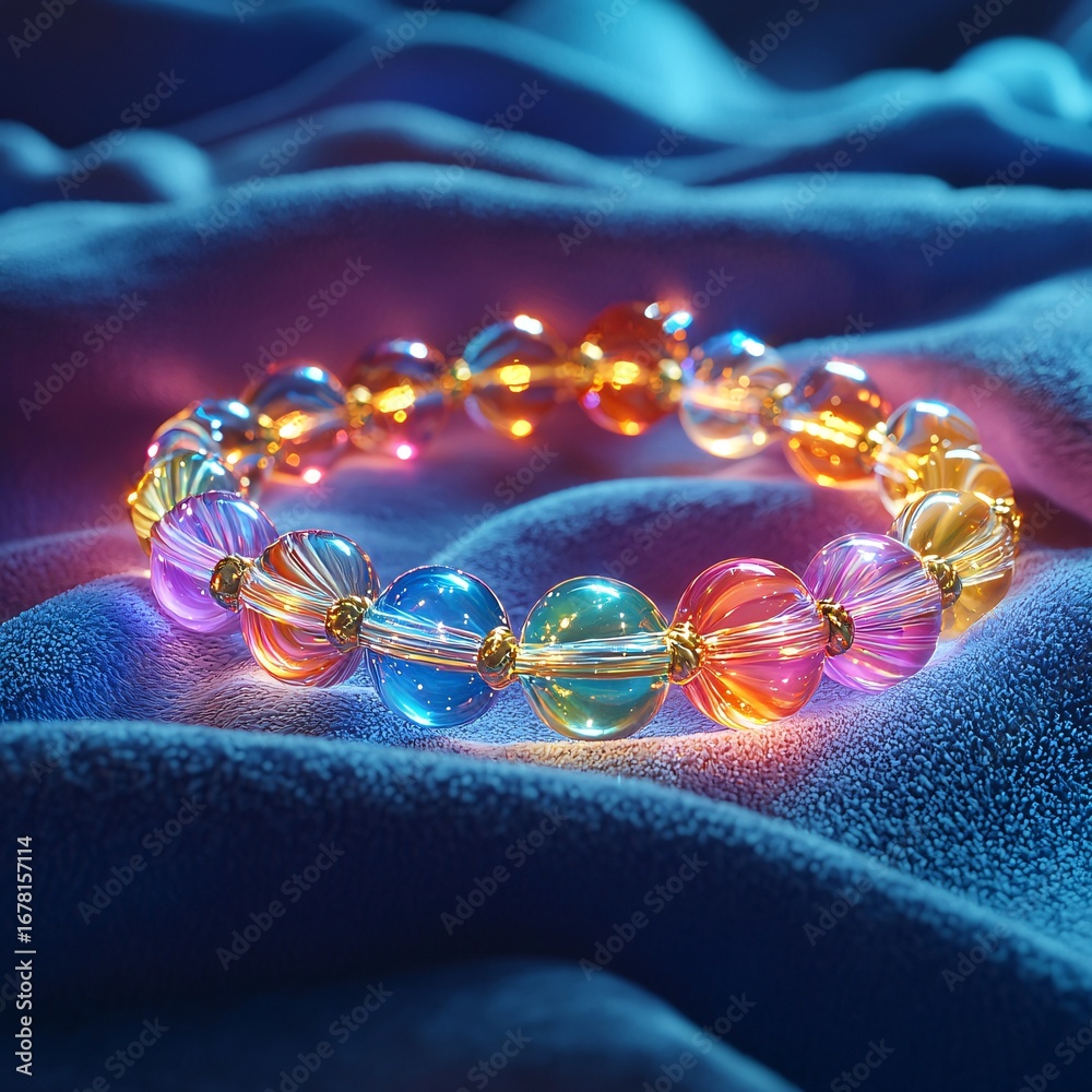 Naklejka premium Colored crystal bracelet