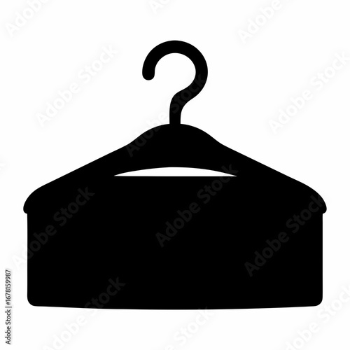 Black silhouette of an empty clothes hanger, symbol for closet organization