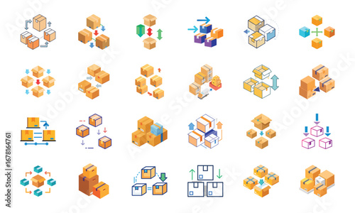 Real Estate and Property Business Icons Set – House Buy Sell, Rent Agreement, Mortgage Loan, Property Contract, Real Estate Agent, Home Insurance, Online Listing, Housing Price, House Key, Architectur