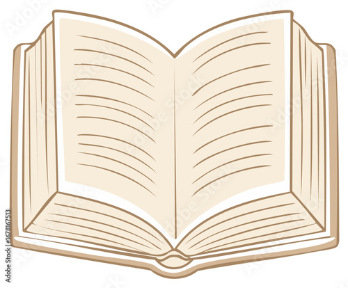 Opened Paper Book with Blank Pages Vector Illustration for Education and Reading Concepts