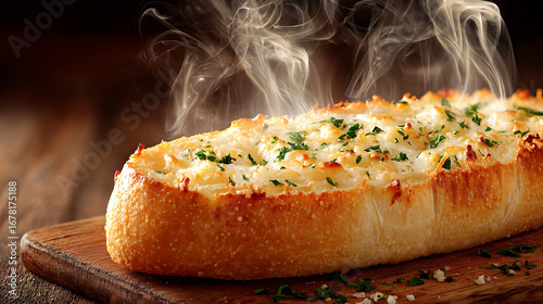 Title for Crispy Garlic Bread with Melte...