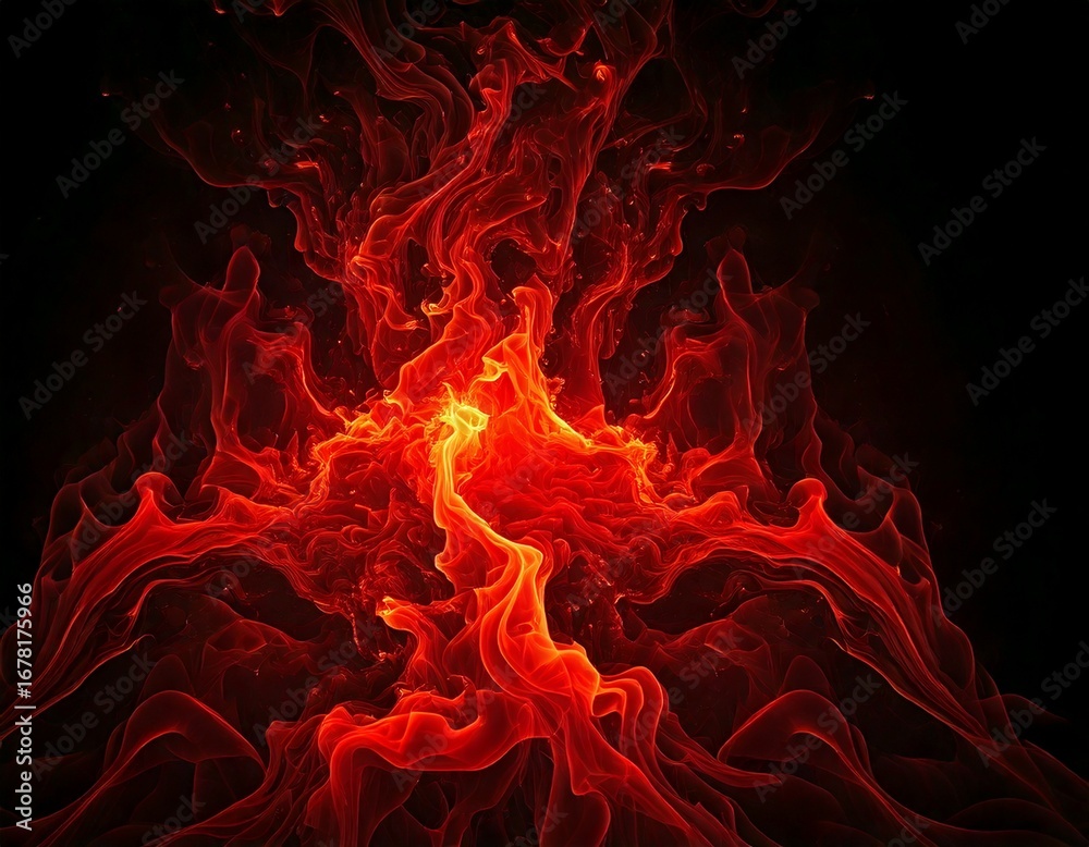 Fototapeta premium Black dark red fire background texture horrible fractal colored smoke mystical aura