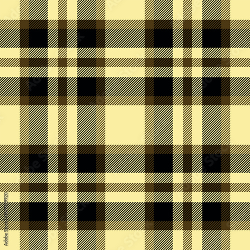 Seamless yellow color check pattern. Repeating patern plaid. Checkered design for prints. Repeated tartan fabric. Vector scottish fabriс. Ekose texture. Madras flannel. Checker line. Stripe gingham