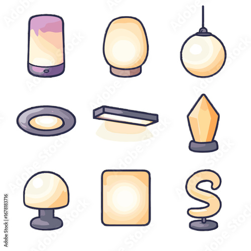 Light orb vector wall ambient glow icon lamp color dome recessed