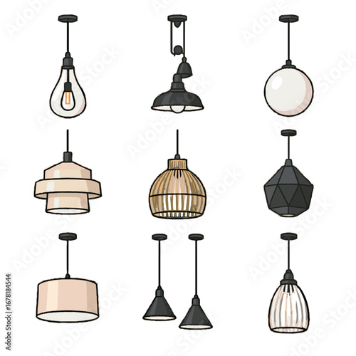 Shade vector pendant icon metal modern faceted teardrop glass fluted pulley light