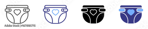 diaper icon set multiple style