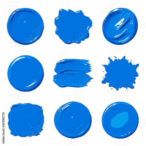 Dab acrylic vector layered textured round mark glossy icon paint