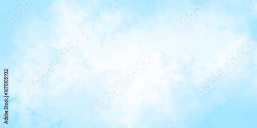 cloudy sky with color and white clouds filling the frame in an artistic watercolor painting style clouds background.	