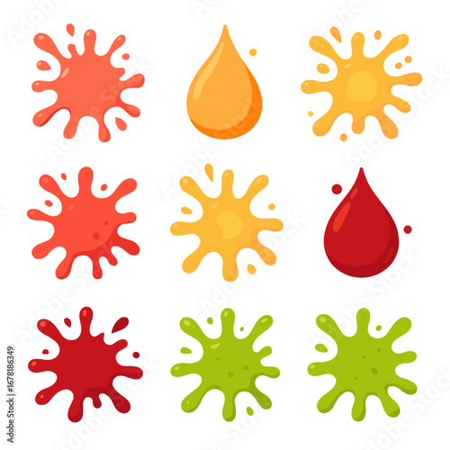 Splash lime tropical juice watermelon splashes grapefruit colorful sweet tangy icon vector