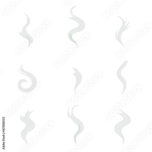 Thin grid wisp curling icon smoky ribbon smoke vector trails airy strand