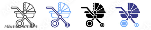 stroller icon set multiple style 