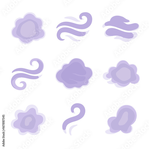Swirl fog icons faint wisp haze twilight vector vapor delicate icon