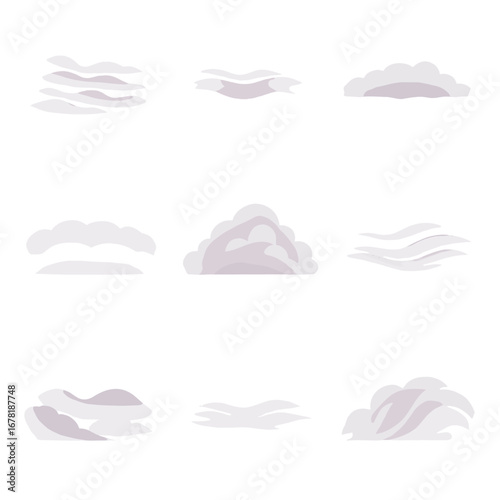 Mist band fog vapor rolling thick blanket icon bank vector icons waves