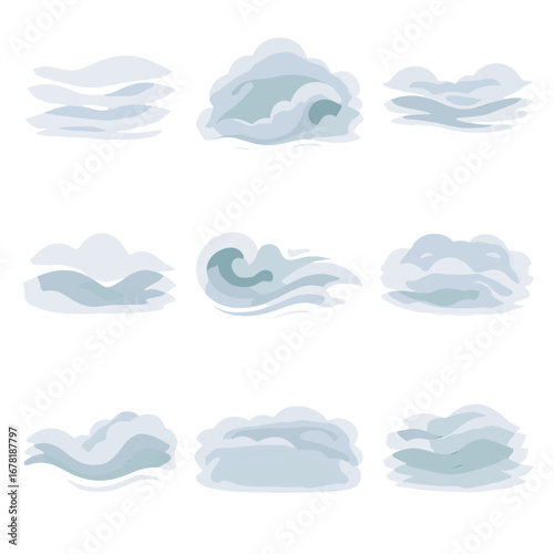 Vapor rolling smooth drift fog icon icons vector hills wave haze soft