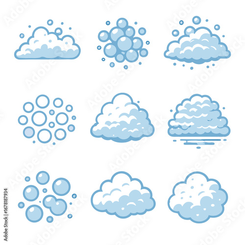 Vector organic pattern bubble airy foam grid rounded dense icon groups froth