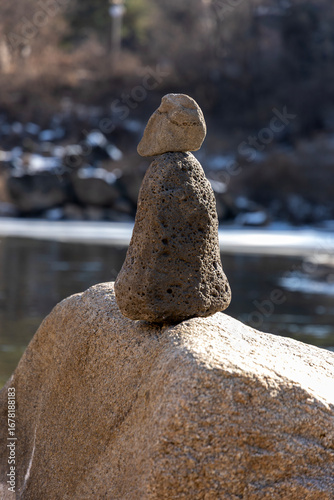 Photography Valley landscape with a small stone tower