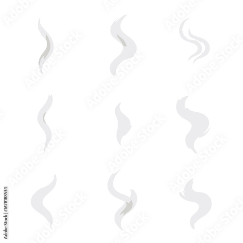 Delicate wisp trail smoke fog vector smoky curl mist icon trails light