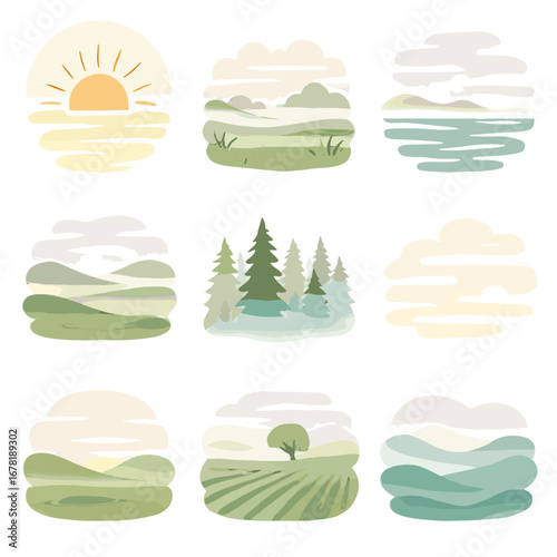 Mist morning haze light icon over vector calm low drift fog glow