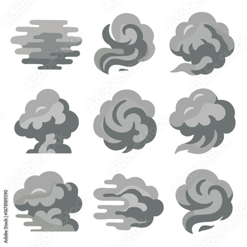 Swirl haze icon industrial smog wave fog vector smoke curl drift