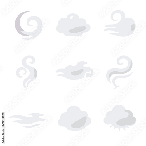 Silver night lunar vapor gentle icon icons thin vector cloud mist moonlit