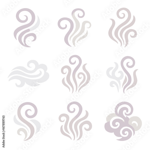 Fog vector cloud spirals mist airy icon vapor swirls mystic curls dreamy