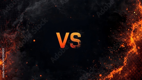 Fiery Versus Battle Background with Intense Sparks and Smoke