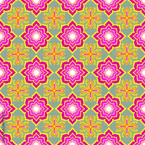seamless pattern with pink flowers