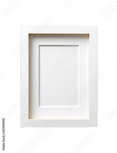 Empty white picture frame