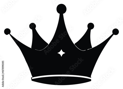 Elegant black crown illustration symbol of power royalty and leadership emblem