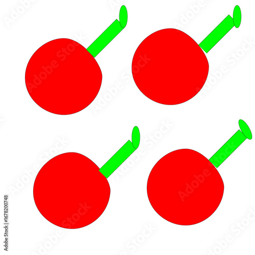 red and green circle, funny apple
