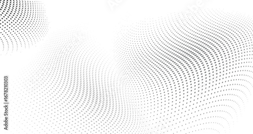 Wavy gradient halftone dots pattern texture background
