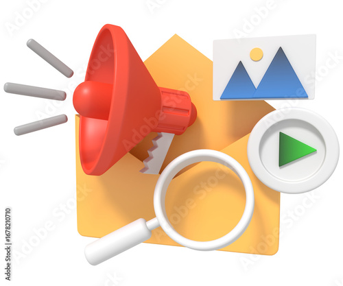 Digital email marketing strategy concept