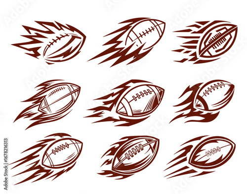 Dynamic football illustrations with motion effects