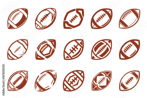 Collection of illustrated American football icons