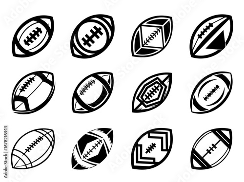 Collection of Stylized Football Illustrations