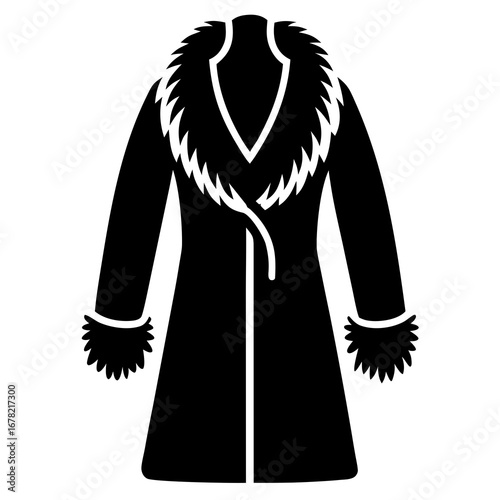 vector illustration of a fur coat
