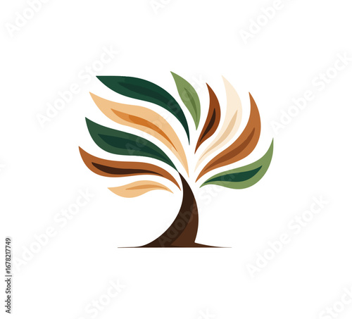 Abstract colorful tree graphic design