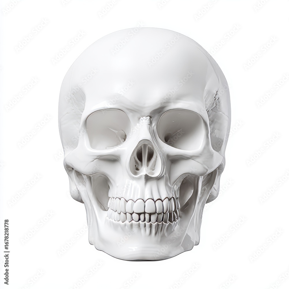 Fototapeta premium Close-up view of 3d human skull anatomy model for clinical educational analysis