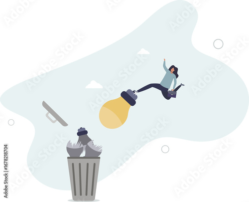 Wasted unworkable ideas, business failure or too many abandoned projects concept.life and employment of people.
