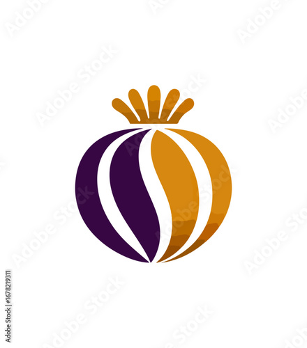 Decorative abstract plant pod graphic design