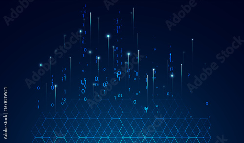Abstract data transmission visualization. Big data analytics representation. Futuristic network. Graphic concept for your design
