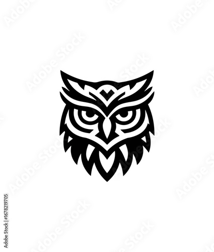 Owl face graphic design illustration