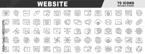 Website icons for web development: browser